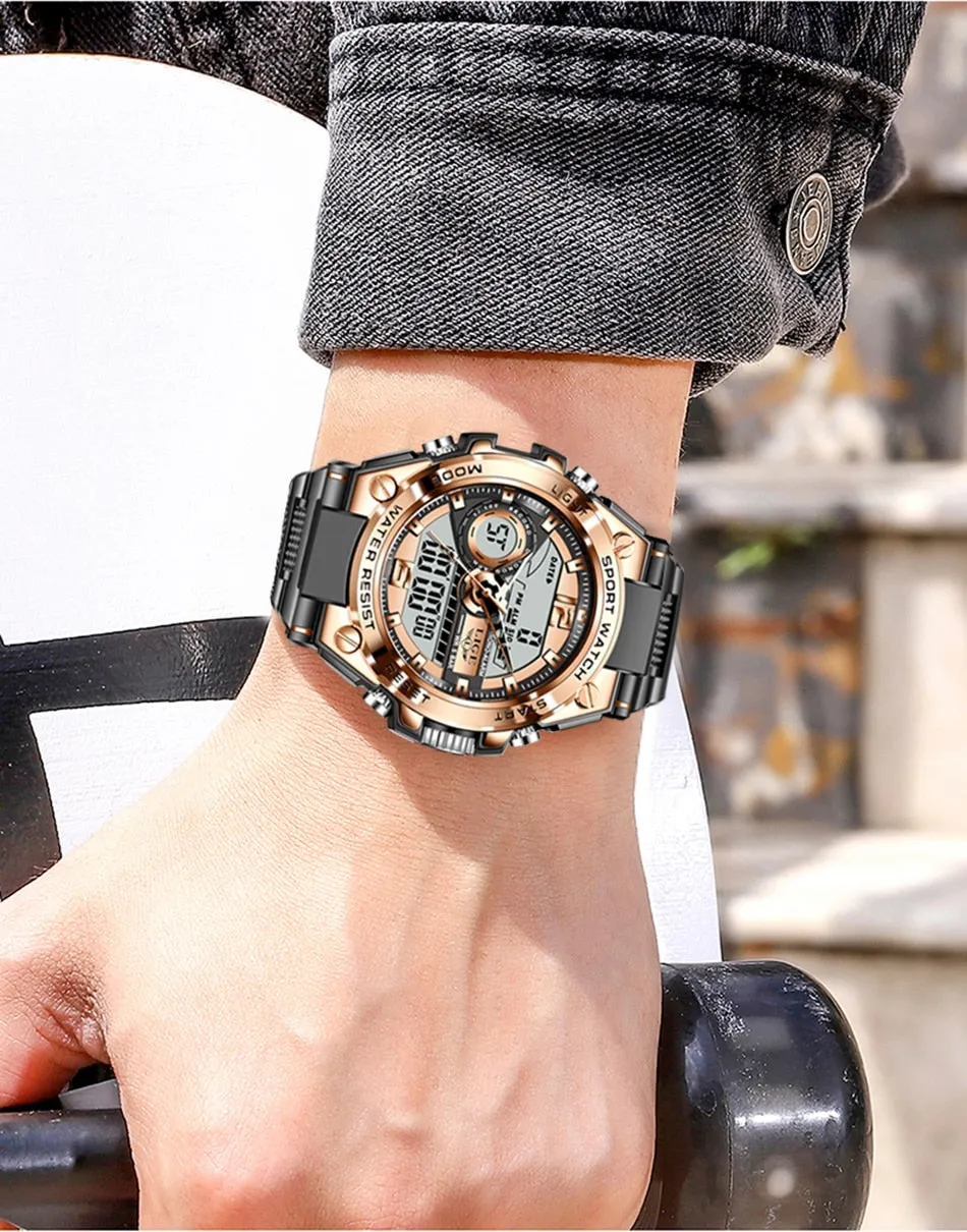 Digital Men Military Watch 50m Waterproof Wristwatch LED Quartz Clock Sport Watch Male Big Watches