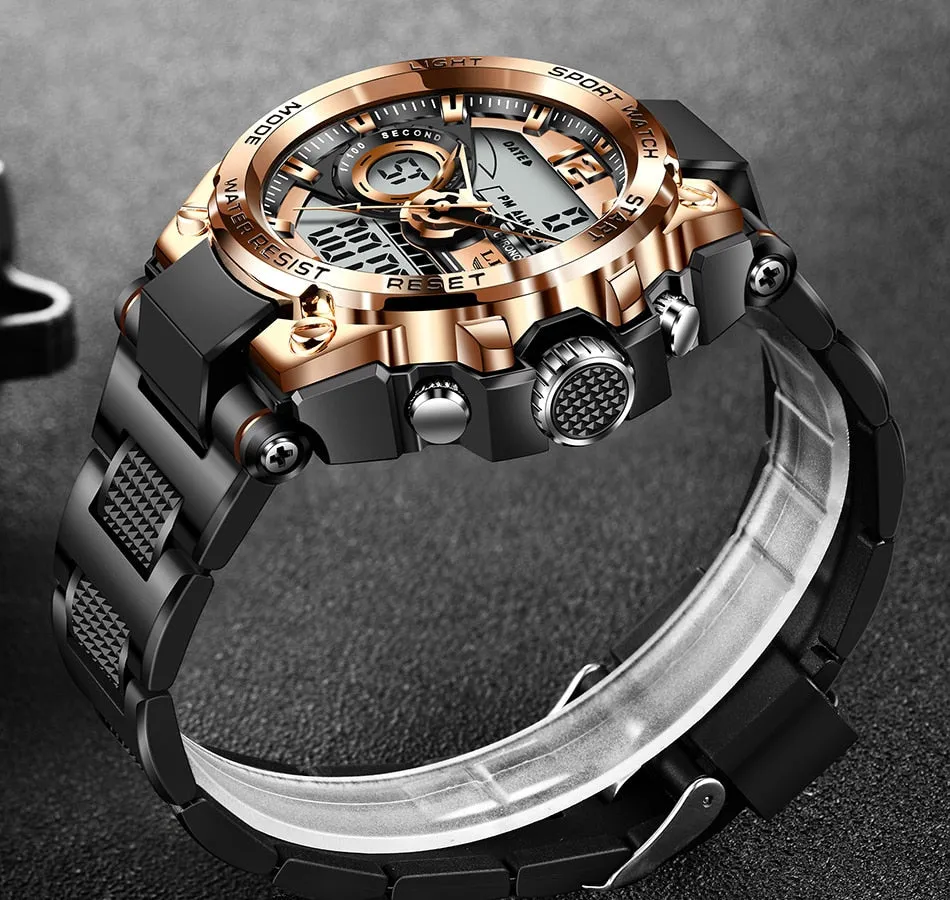 Digital Men Military Watch 50m Waterproof Wristwatch LED Quartz Clock Sport Watch Male Big Watches