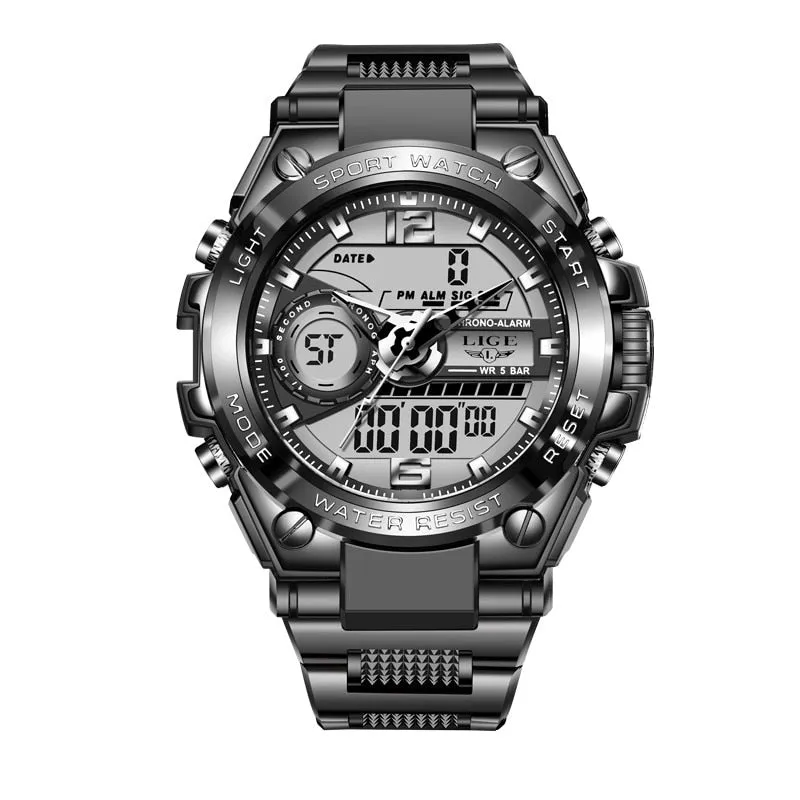 Digital Men Military Watch 50m Waterproof Wristwatch LED Quartz Clock Sport Watch Male Big Watches