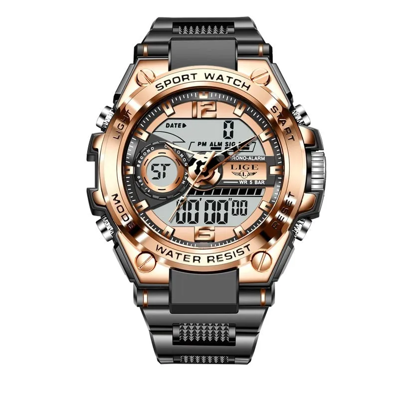 Digital Men Military Watch 50m Waterproof Wristwatch LED Quartz Clock Sport Watch Male Big Watches