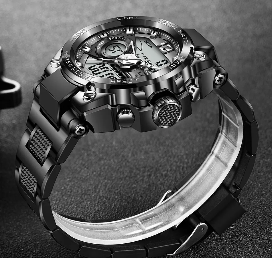 Digital Men Military Watch 50m Waterproof Wristwatch LED Quartz Clock Sport Watch Male Big Watches