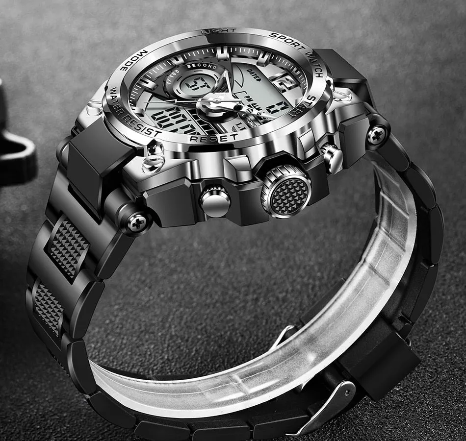 Digital Men Military Watch 50m Waterproof Wristwatch LED Quartz Clock Sport Watch Male Big Watches