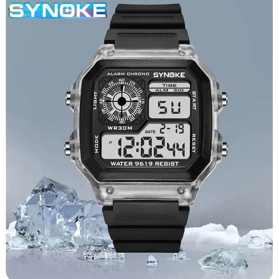 Digital Sports Watch – Waterproof Multifunction Luminous Wristwatch - 7-Color Lights