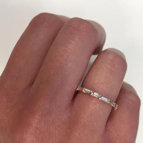 East-West Baguette Diamond Wedding Band
