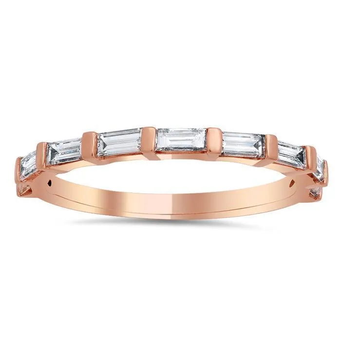 East-West Baguette Diamond Wedding Band