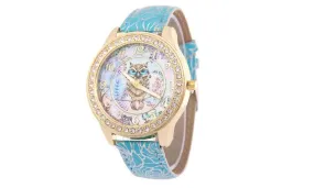 Elegant Women Watches Fashion Women Leather Diamond Dress Watch