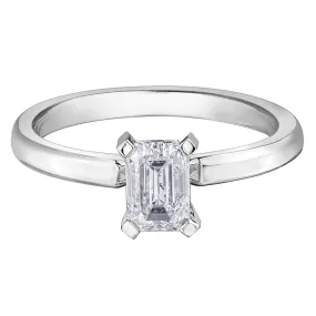 Emerald Cut Canadian Diamond Solitaire Engagement Ring