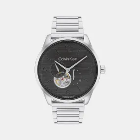 Esteem Men Grey Dial Automatic Multi-Function Stainless Steel Watch 25200387