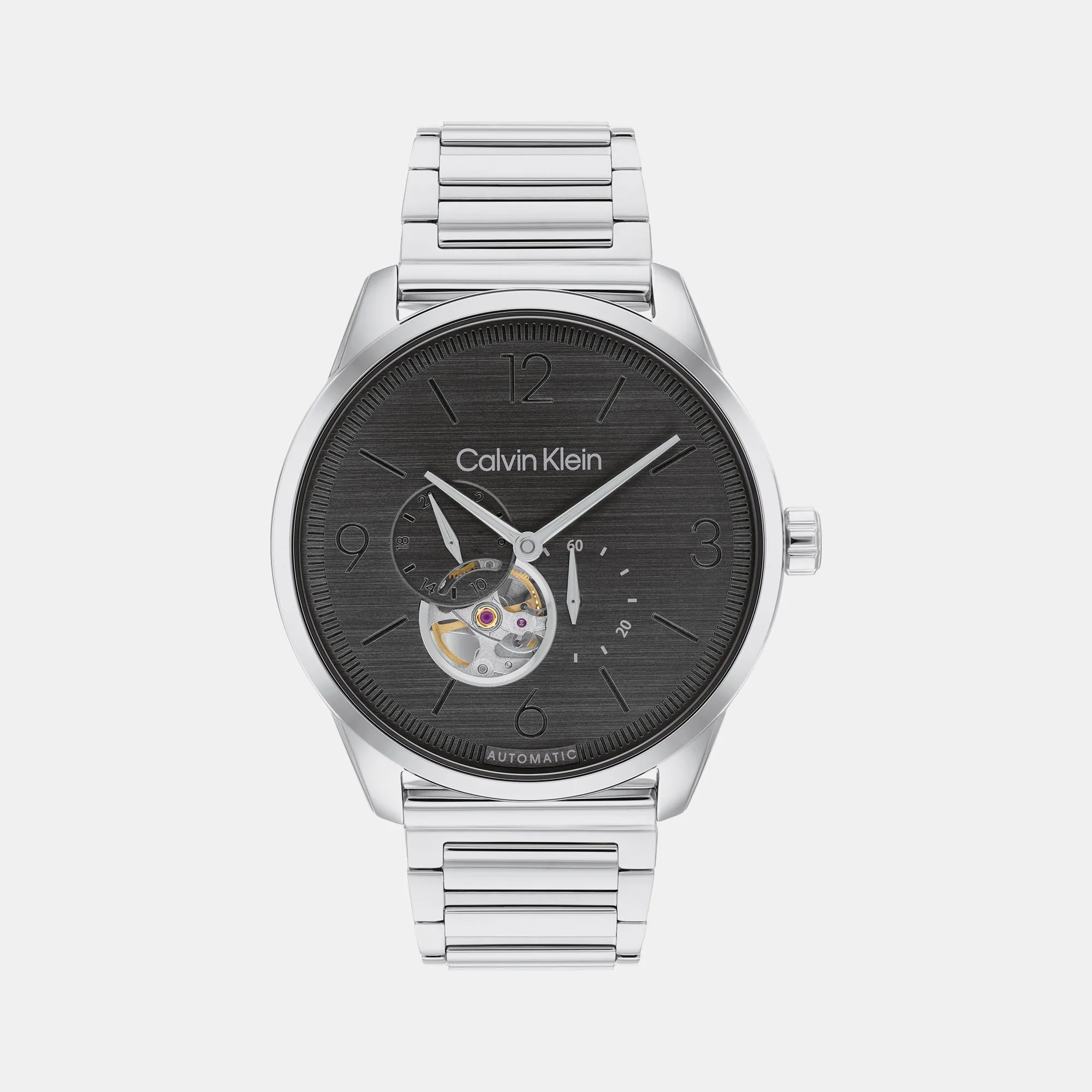 Esteem Men Grey Dial Automatic Multi-Function Stainless Steel Watch 25200387