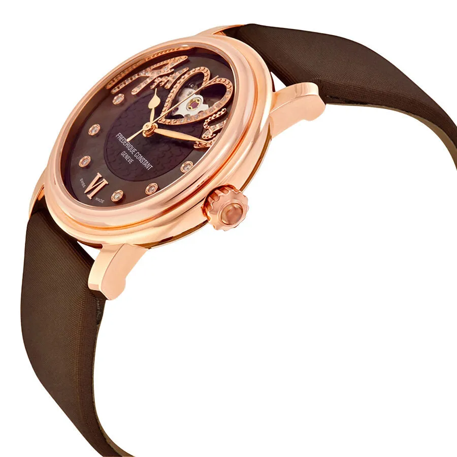 Frederique Constant Automatic Brown Dial Diamond Ladies Watch 310CSQ2P4 FC-310CSQ2P4