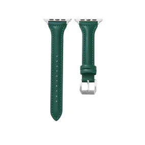 Green Slim Leather Apple Watch Strap