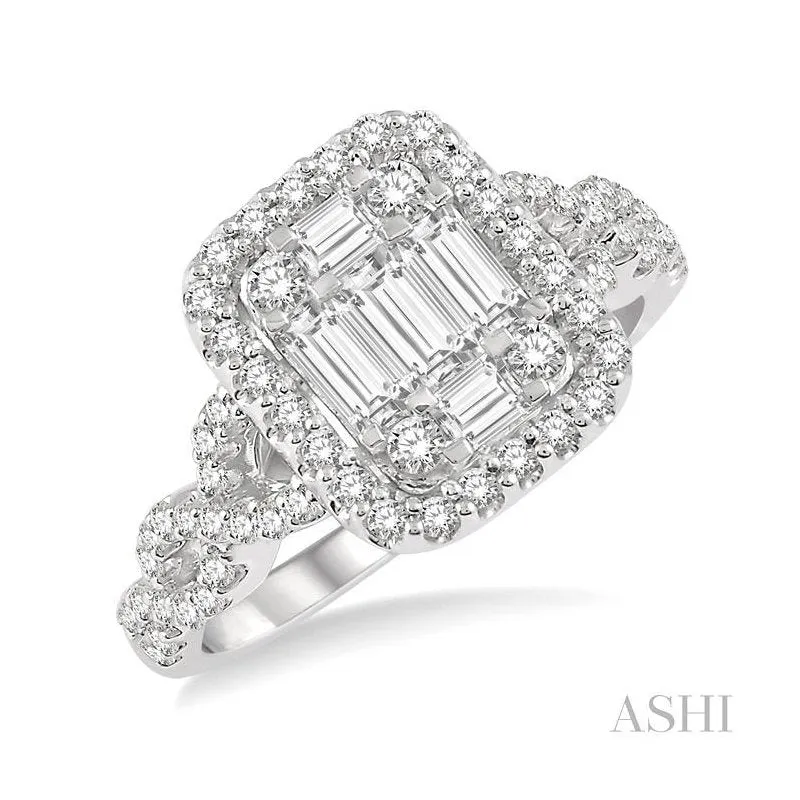 Halo Fusion Diamond Engagement Ring