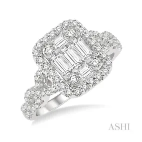 Halo Fusion Diamond Engagement Ring