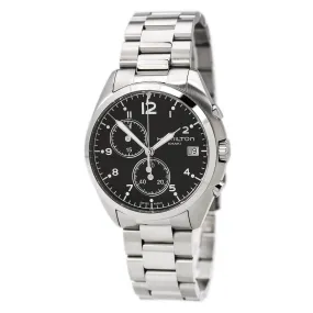 Hamilton H76512133 Men' s Khaki Pilot Pioneer Black Dial Steel Bracelet Chronograph Watch