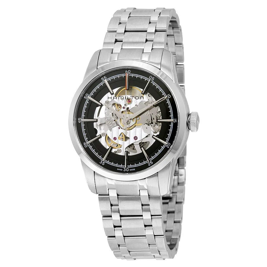 Hamilton Railroad Automatic Black Skeleton Dail Men's Watch H40655131