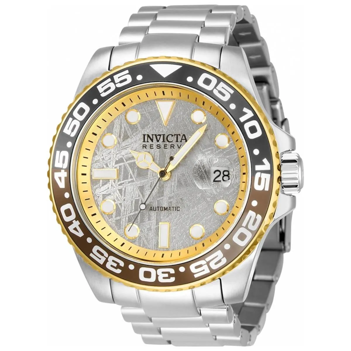 Invicta Men's Automatic Watch - Reserve Silver and Gold Dial Steel Bracelet | 34202