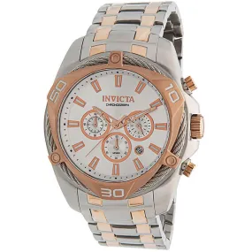 Invicta Men's Chronograph Watch - Bolt Silver and Rose Gold Dial Bracelet | 34134