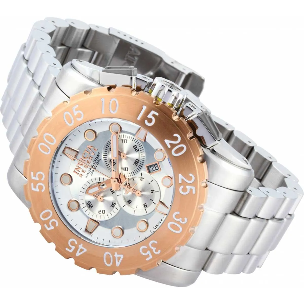 Invicta Men's Chronograph Watch - Reserve Diver Silver Dial Steel Bracelet | 1958