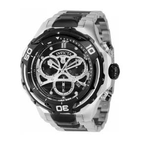 Invicta Men's Watch - Mammoth Chronograph Black and Silver Tone Dial Bracelet | 38087
