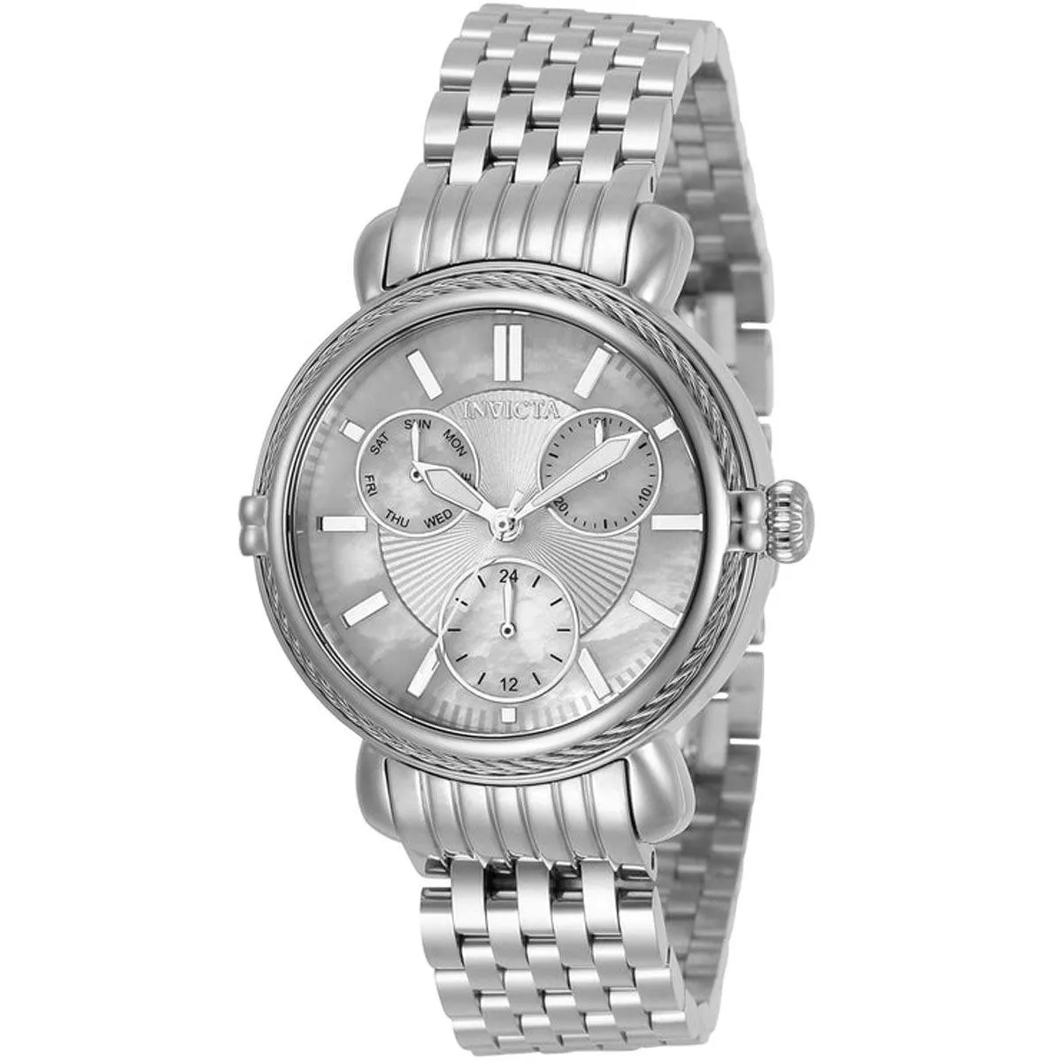 Invicta Women's Quartz Watch - Wildflower White MOP Dial Silver Bracelet | 30866