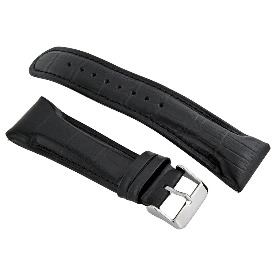 JBW Hendrix Steel Case Black Leather Strap White Crystal Pave Dial Men's Watch JB-6211L-G