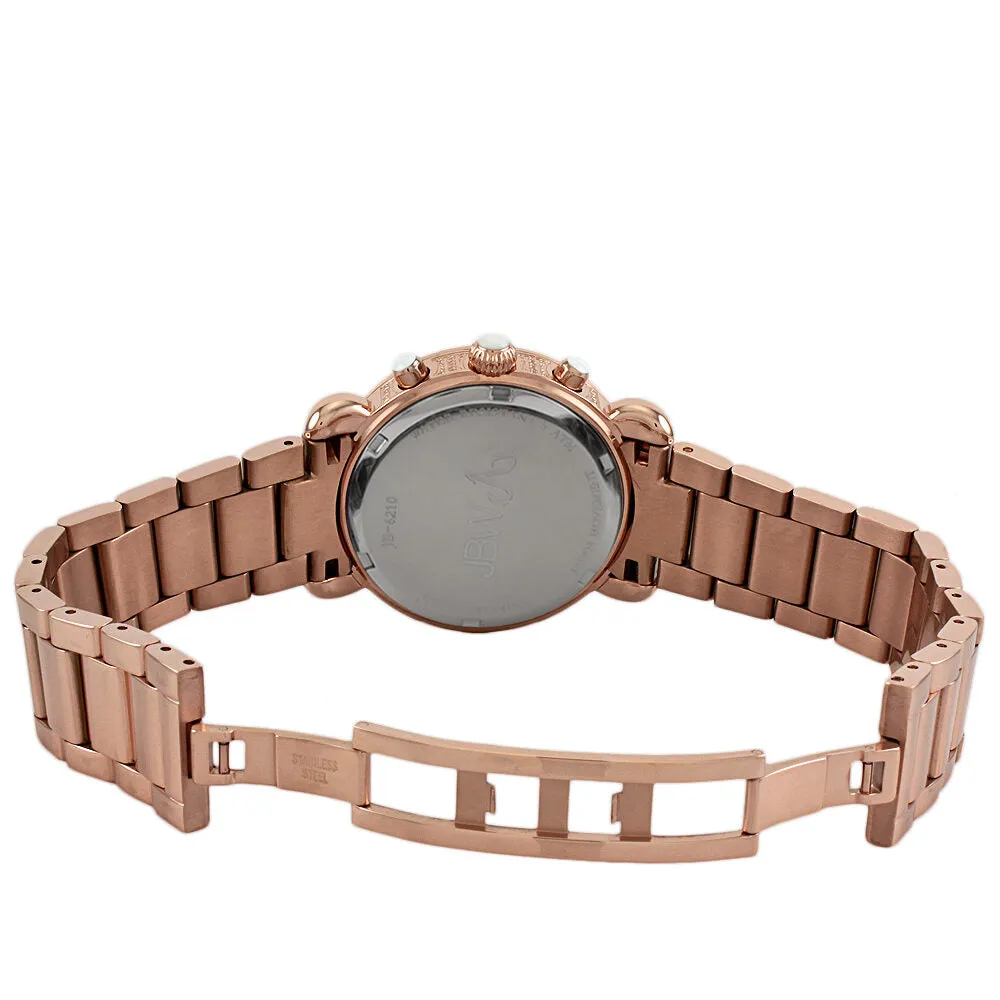 JBW Victory Chronograph Mother of Pearl Dial Rose Gold-Plated Diamond Ladies Watch JB-6210-K