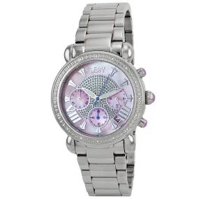 JBW Victory Pink Mother of Pearl Chronograph Dial Diamond Ladies Watch JB-6210-F