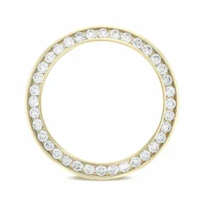 LADIES 1.10CT CHANNEL NO DATE DIAMOND BEZEL 14KY FOR ROLEX NO DATE 24MM WATCH