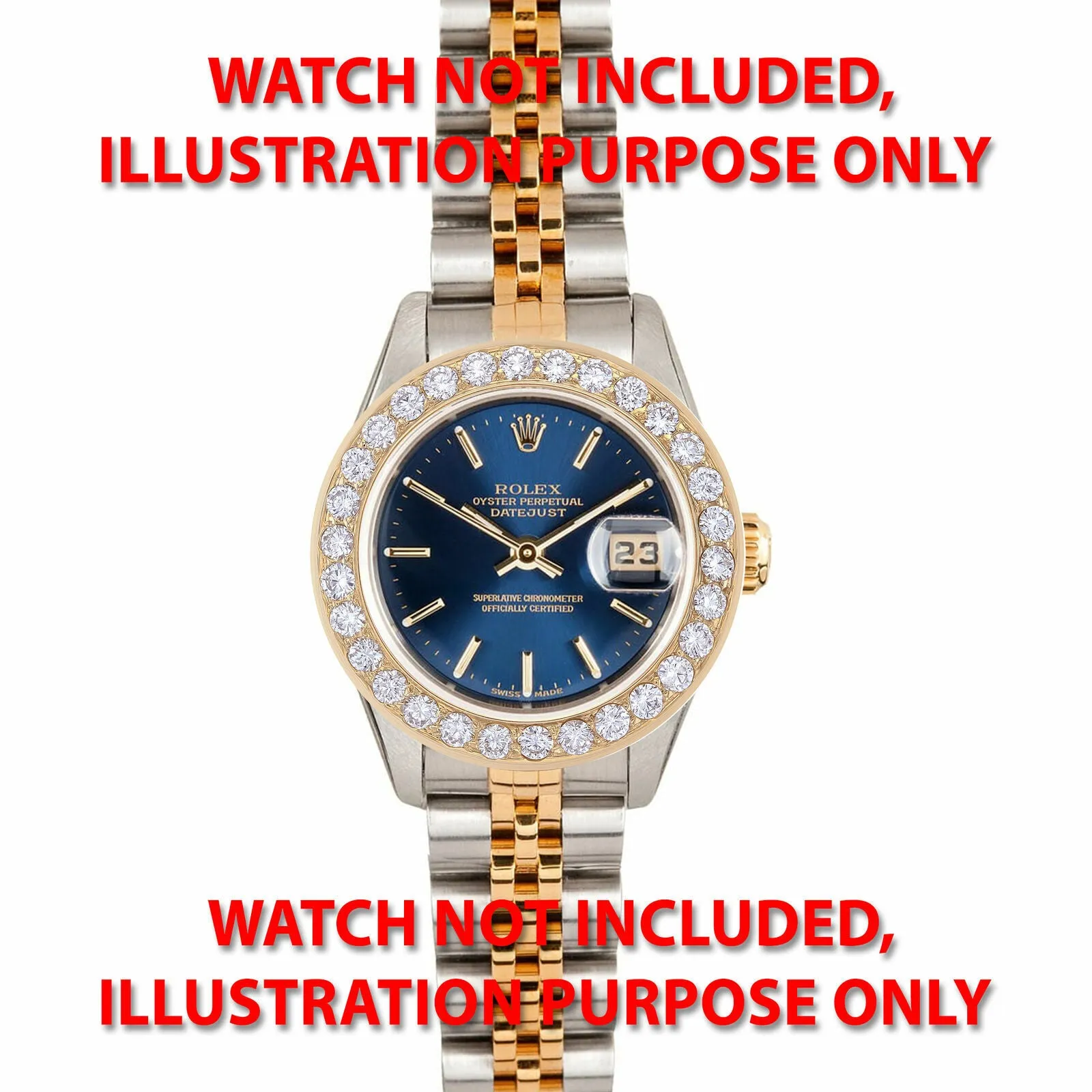 LADIES 1.65CT DIAMOND BEZEL FOR 26MM DATEJUST, PRESIDENT ROLEX WATCH YELLOW