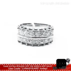 Layered Princess Cut Band Ring 14kt