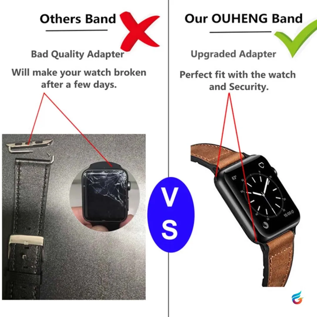 Leather & Soft Silicon Combine iWatch Strap for 42/44MM
