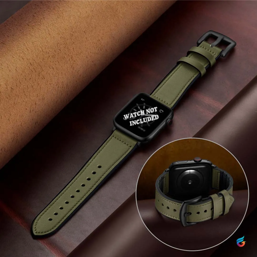 Leather & Soft Silicon Combine iWatch Strap for 42/44MM