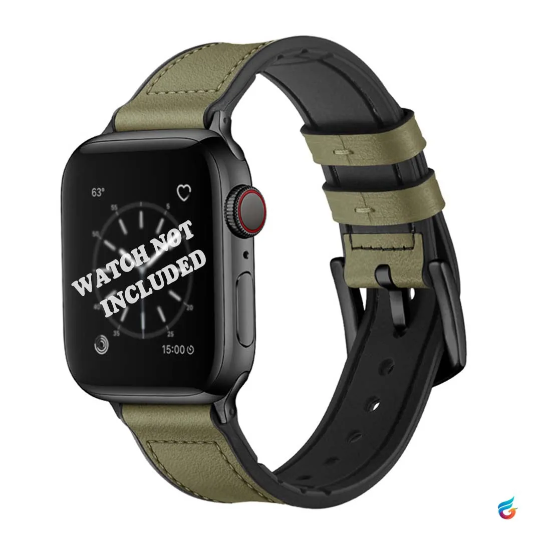 Leather & Soft Silicon Combine iWatch Strap for 42/44MM