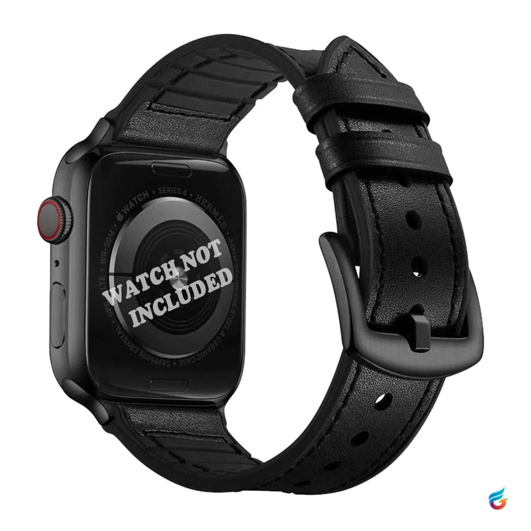 Leather & Soft Silicon Combine iWatch Strap for 42/44MM