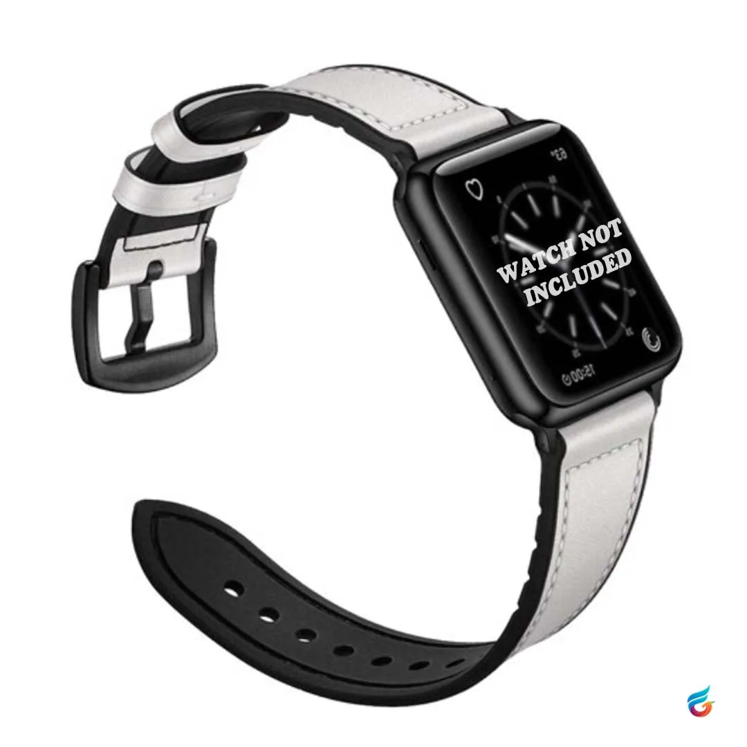 Leather & Soft Silicon Combine iWatch Strap for 42/44MM