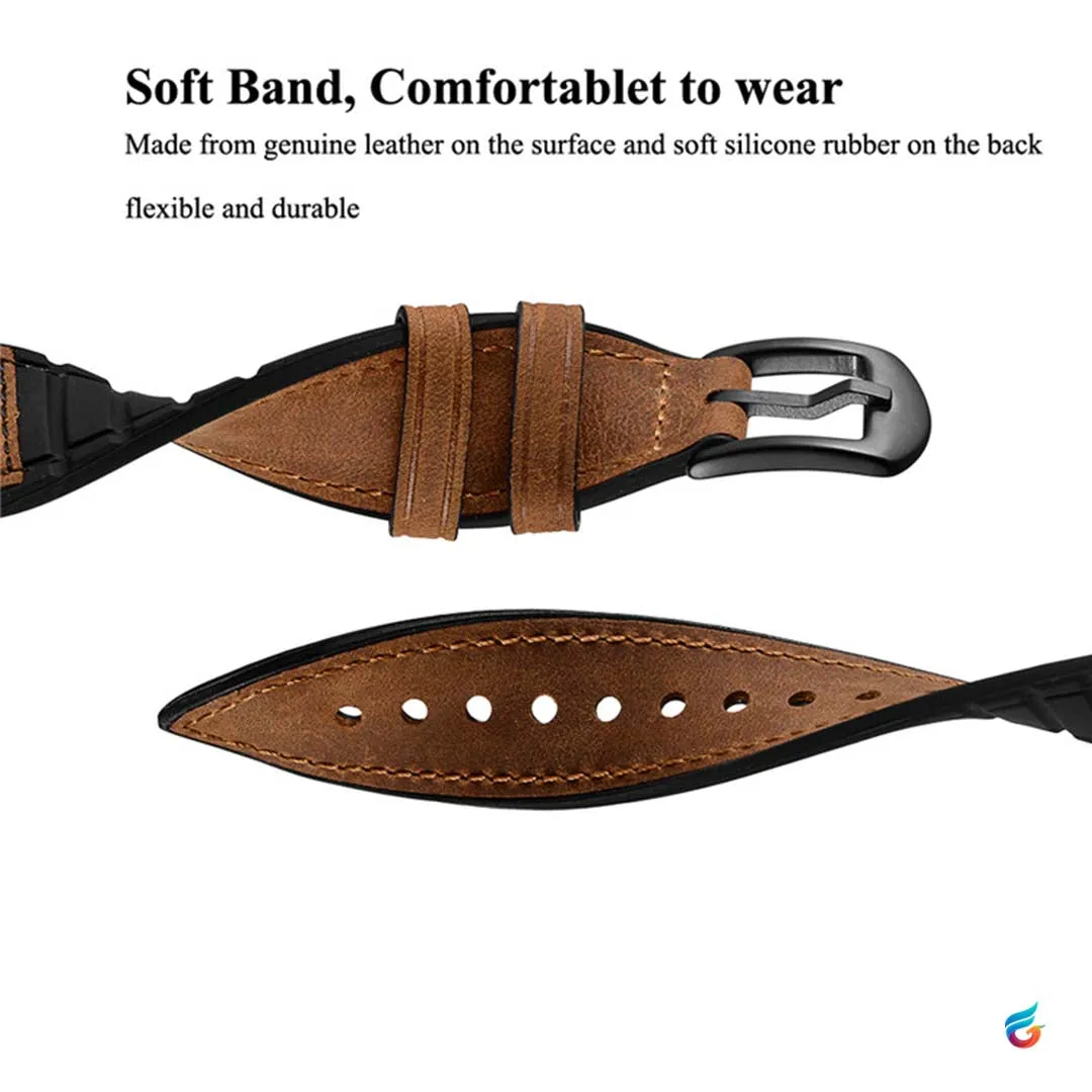 Leather & Soft Silicon Combine iWatch Strap for 42/44MM