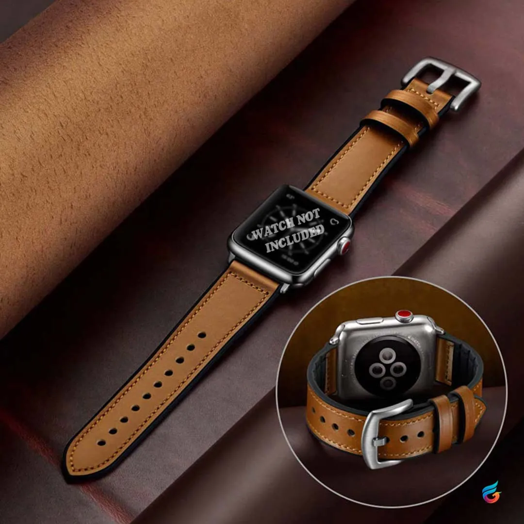 Leather & Soft Silicon Combine iWatch Strap for 42/44MM