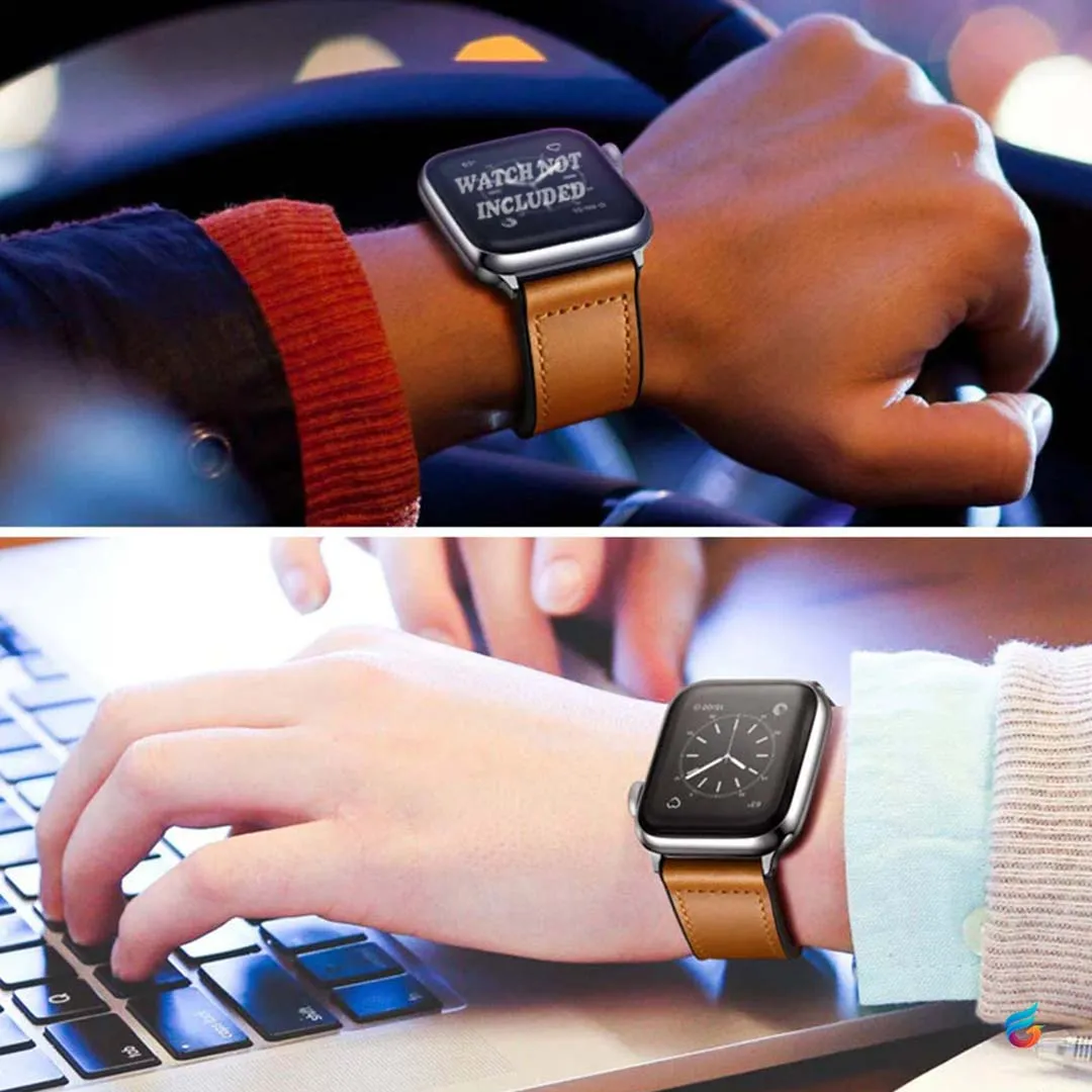 Leather & Soft Silicon Combine iWatch Strap for 42/44MM