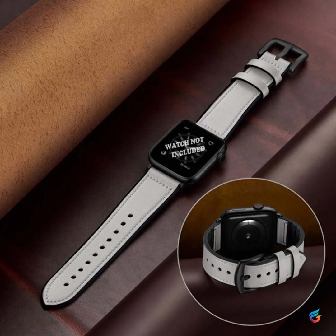 Leather & Soft Silicon Combine iWatch Strap for 45MM