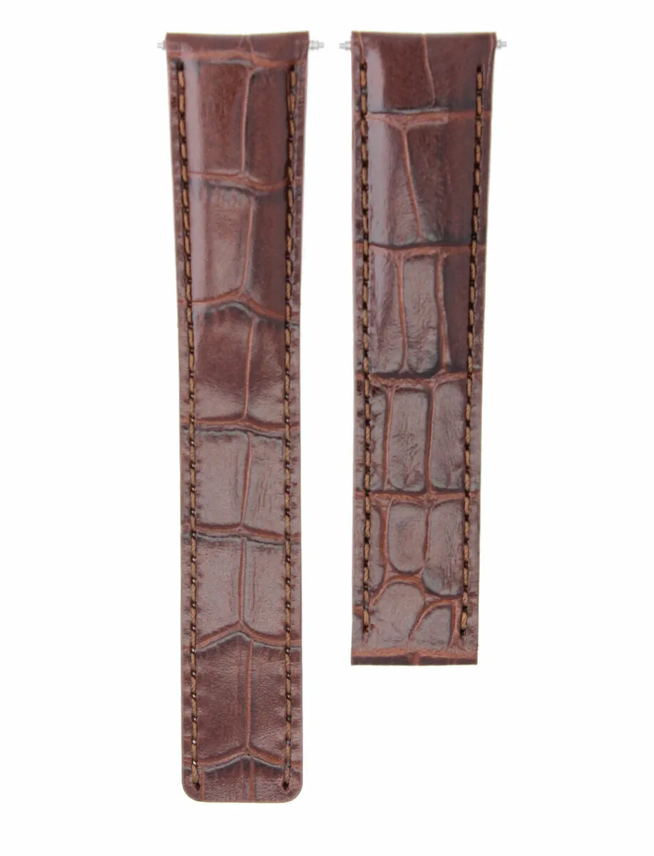 LEATHER STRAP BAND FOR BREITLING CHRONOMAT PILOT DEPLOYMENT CLASP 20/18MM  BROWN