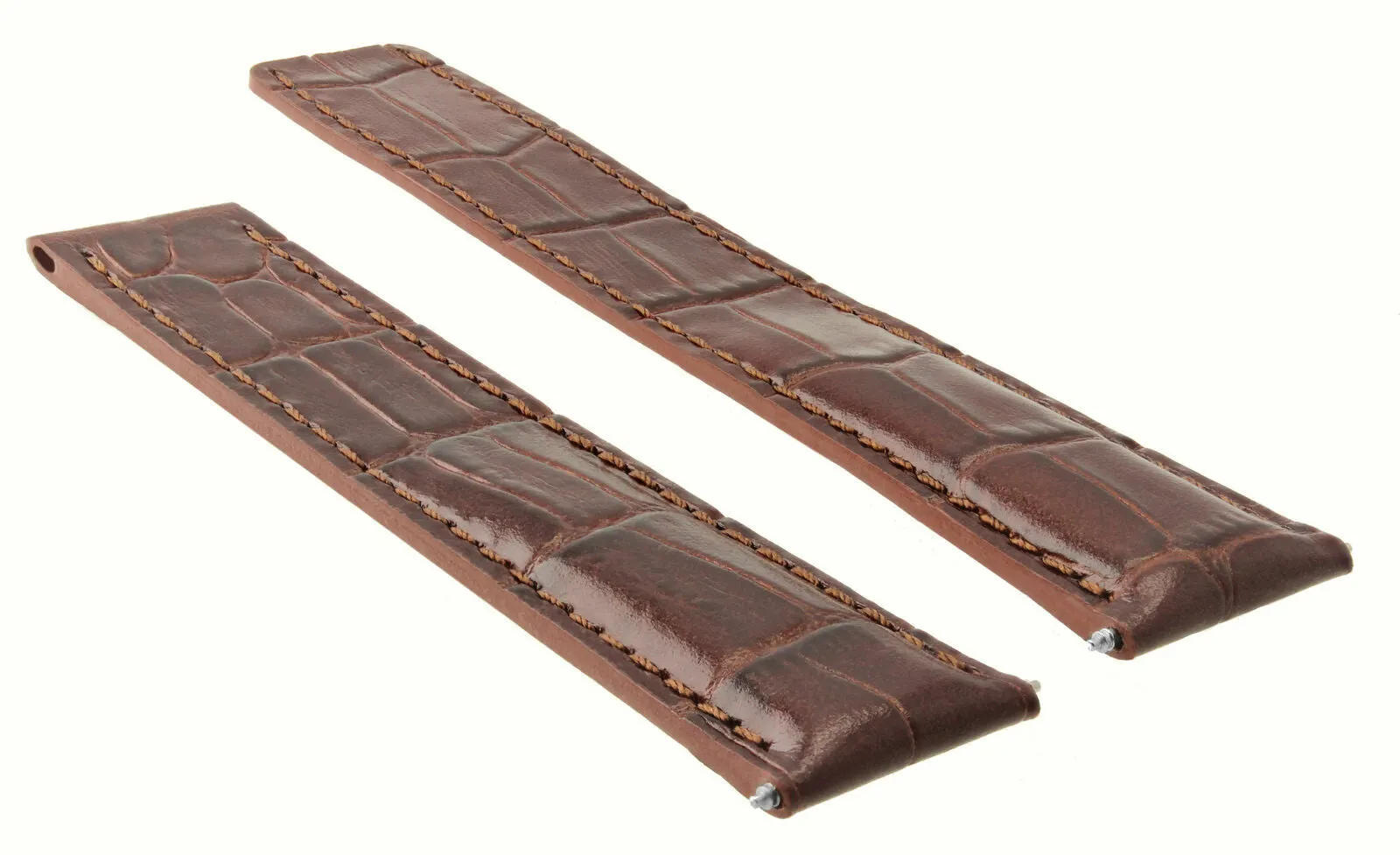 LEATHER STRAP BAND FOR BREITLING CHRONOMAT PILOT DEPLOYMENT CLASP 20/18MM  BROWN