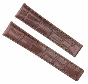 LEATHER STRAP BAND FOR BREITLING CHRONOMAT PILOT DEPLOYMENT CLASP 20/18MM  BROWN