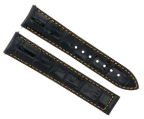 LEATHER STRAP WATCH BAND FOR 20/18MM OMEGA SEAMASTER PLANET OCEAN WATCH BLACK OS