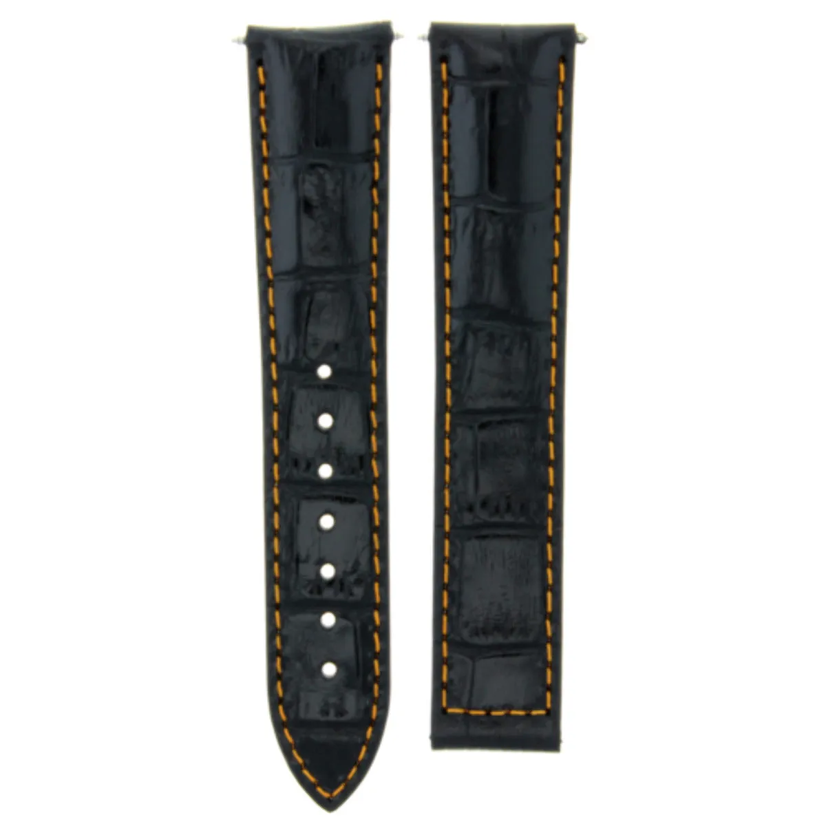 LEATHER STRAP WATCH BAND FOR 20/18MM OMEGA SEAMASTER PLANET OCEAN WATCH BLACK OS