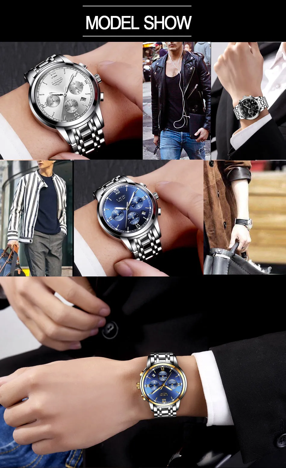 LIGE New Chic Mens Watches