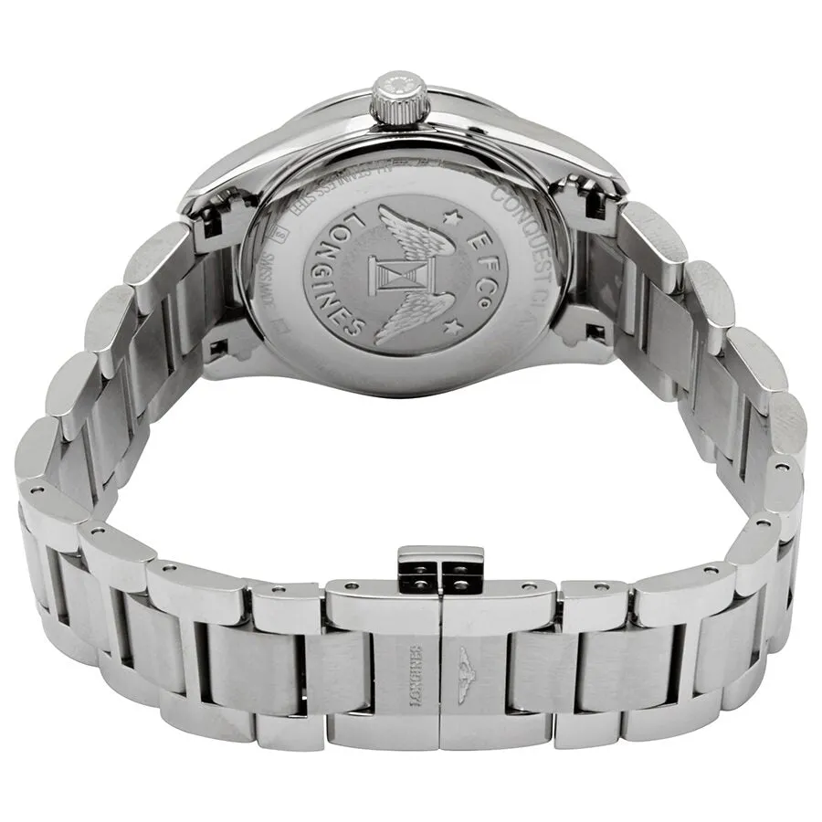Longines Conquest Classic Black Mother of Pearl Diamond Dial Ladies Watch L22864886 L2.286.4.88.6