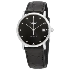 Longines Elegant Automatic Diamond Black Dial Ladies Watch L4.809.4.57.2