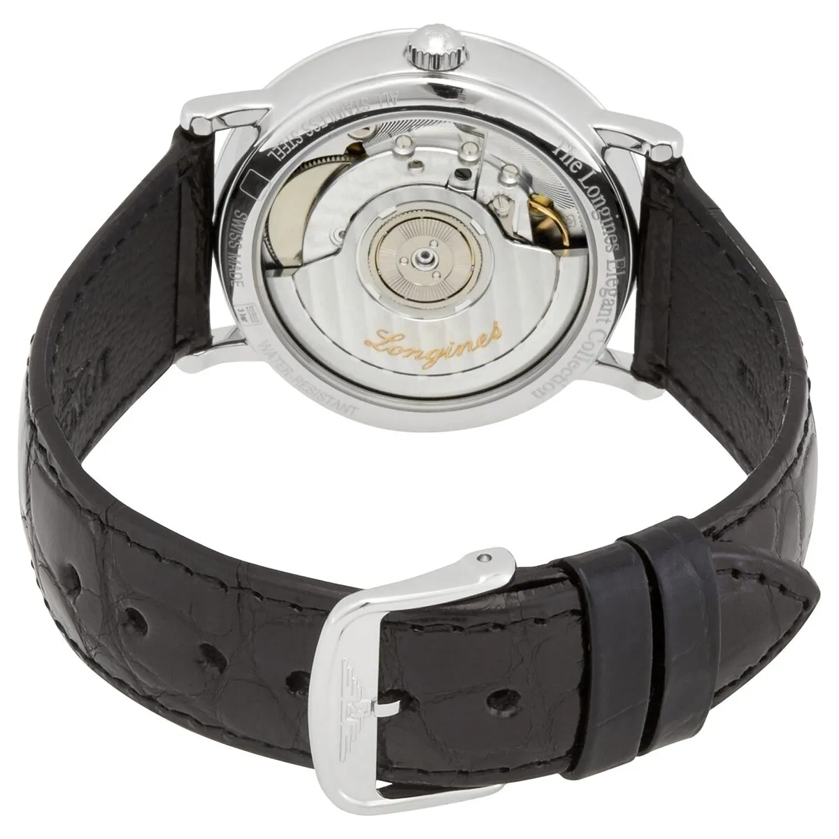 Longines Elegant Automatic Diamond Black Dial Ladies Watch L4.809.4.57.2