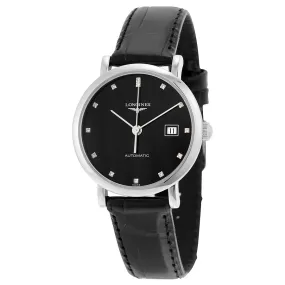 Longines Elegant Black Diamond Dial Automatic Ladies Watch L4.310.4.57.2 Longines Elegant Black Diamond Dial Automatic Ladies Watch L4.310.4.57.2