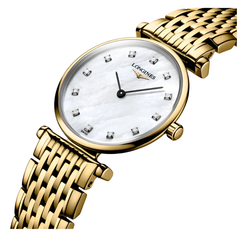 Longines La Grande Classique Gold Tone Watch with Diamonds